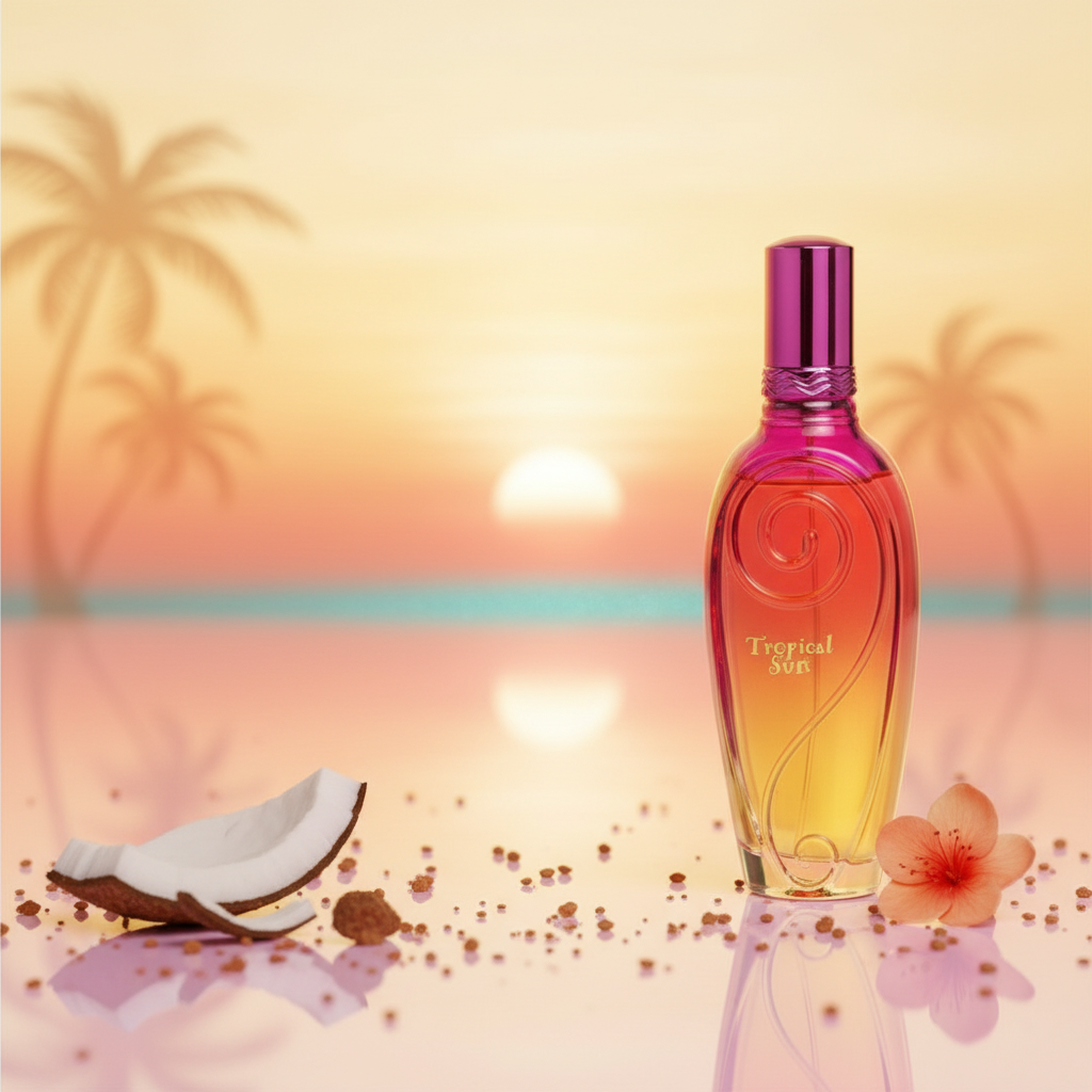 100 ml wody prefumowanej "TROPICAL SUN" Owocowy piżmowy zapach dla kobiet, o wysokiej zawartości olejków zapachowych 3% 5 