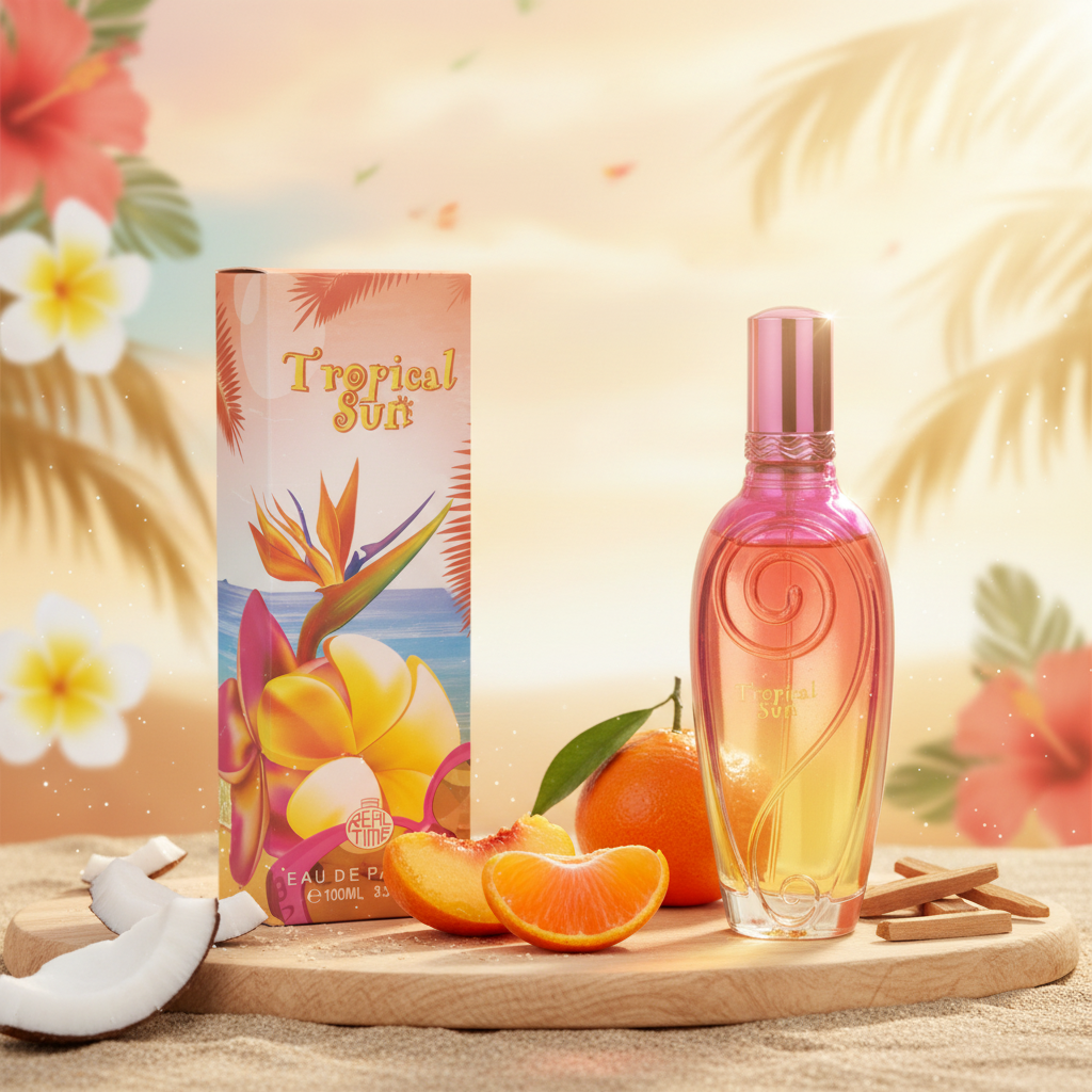 100 ml wody prefumowanej "TROPICAL SUN" Owocowy piżmowy zapach dla kobiet, o wysokiej zawartości olejków zapachowych 3% 6 