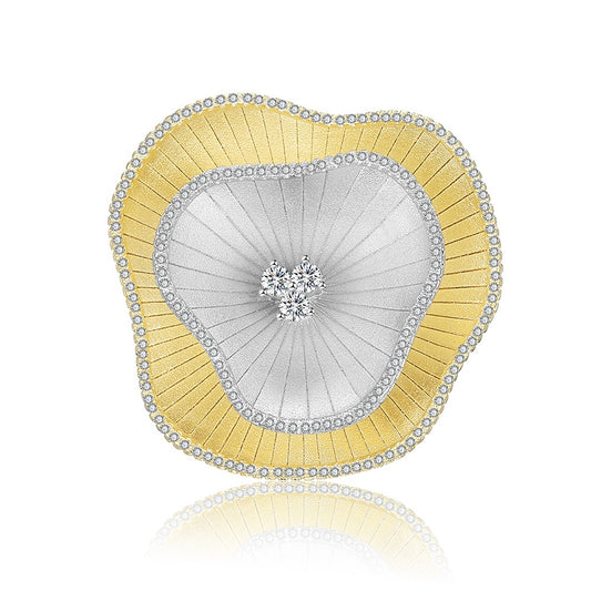 Broszka pozłacany z białym kryształem emporia®