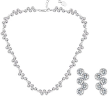 Zestaw pozłacane z białym kryształem emporia® ( Naszyjnik+Kolczyki )