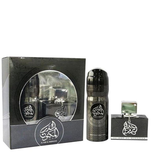 100 ml Woda Perfumowana Al Dur Al Maknoon + 200 ml Dezodorant Orientalny, kwiatowo- owocowy zapach dla mężczyzn