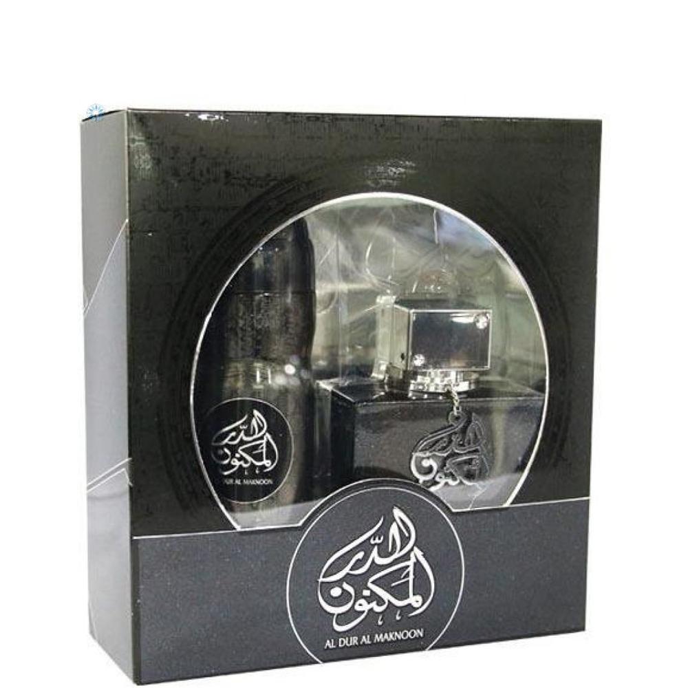 100 ml Woda Perfumowana Al Dur Al Maknoon + 200 ml Dezodorant Orientalny, kwiatowo- owocowy zapach dla mężczyzn
