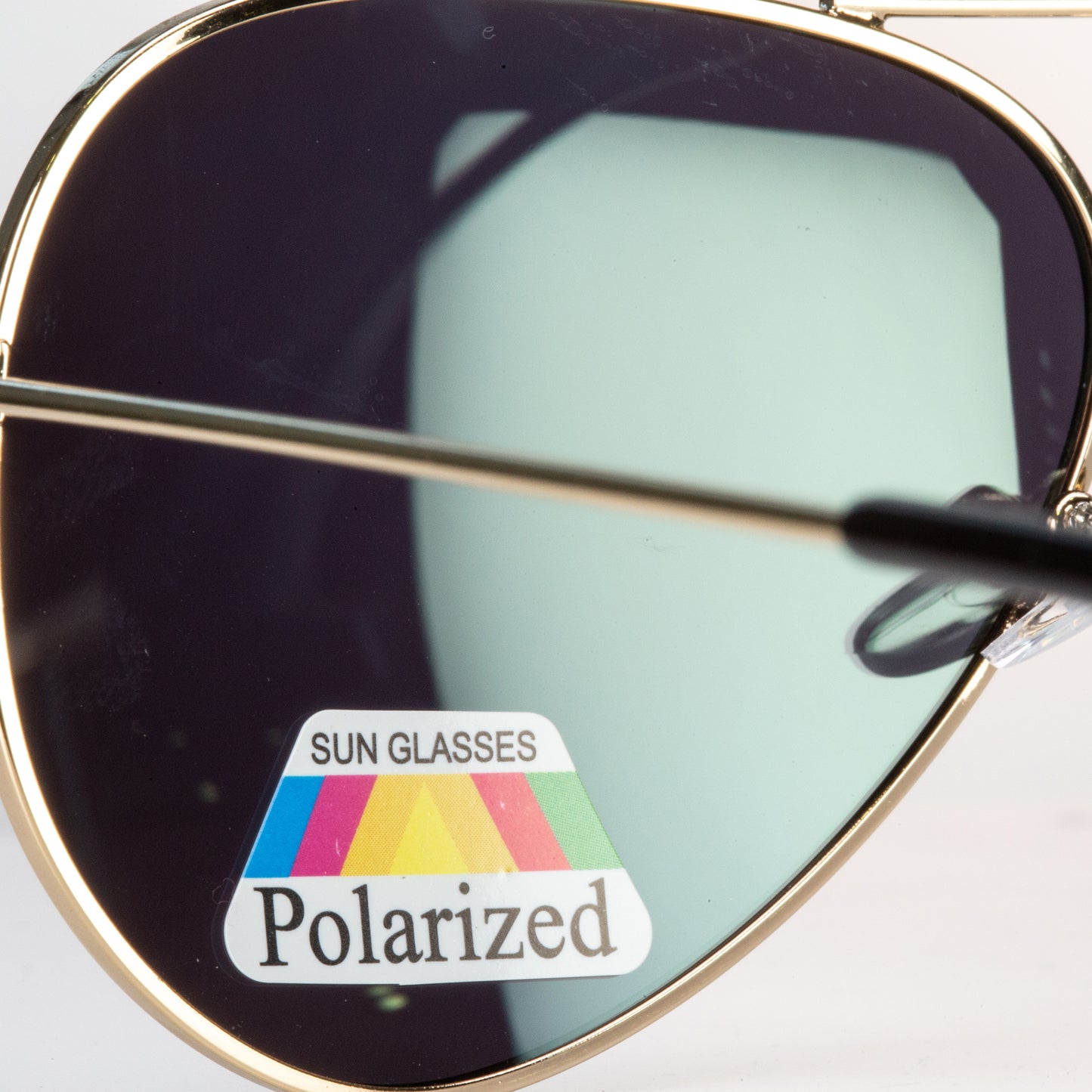 Emporia Italy - Seria Aviator "JUNGLE", polaryzacyjne okulary przeciwsłoneczne z twardym etui i ściereczką do czyszczenia, żółto-zielone szkła, złota oprawka