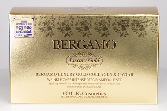 BERGAMO LUXORY GOLD Kolagen i Kawior 4 szt. Zestaw Ampułek, 13 ml x 4