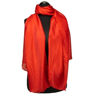 100% Viscose Silk-Feeling Fashion Scarf, Size: 180 cm x 85 cm, Wash in Machine 30 degrees, , Color: RED