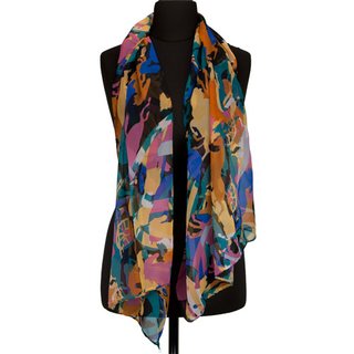 100% Viscose Fashion Scarf, Size: 150 cm x 50 cm, Wash in Machine 30 degrees, Color: MULTICOLOR 1 