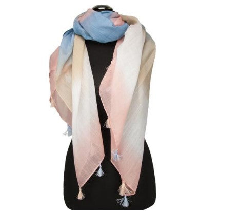 100% Viscose Fashion Scarf, Size: 180 cm x 90 cm, Wash in Machine 30 degrees, Color: DESERT ROSE (white, rose, sand) 1 