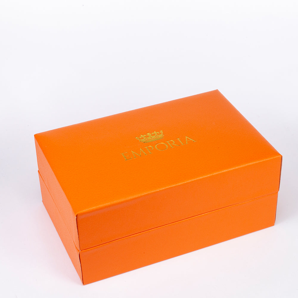 Emporia składający się z zegarka, naszyjnika, bransoletki i kolczyków, w ekskluzywnym pudełku prezentowym z efektem skóry