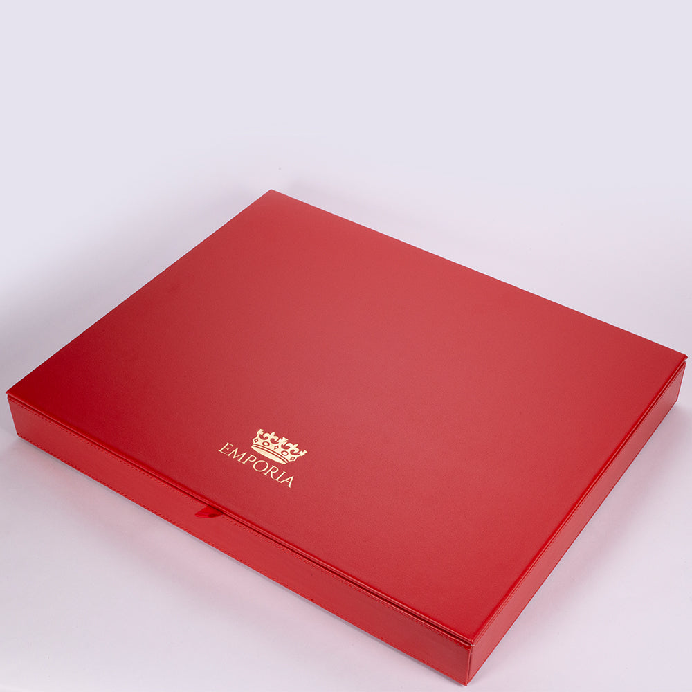 3X Emporia Czerwone Pudełko na Biżuterię z pokrywką