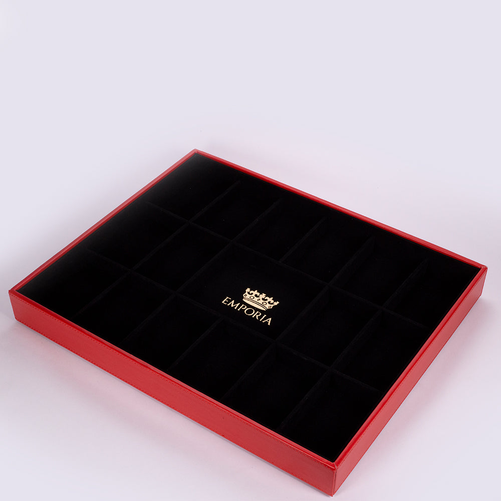 Emporia Czerwone „Velvet” Pudełko na Biżuterię z pokrywką