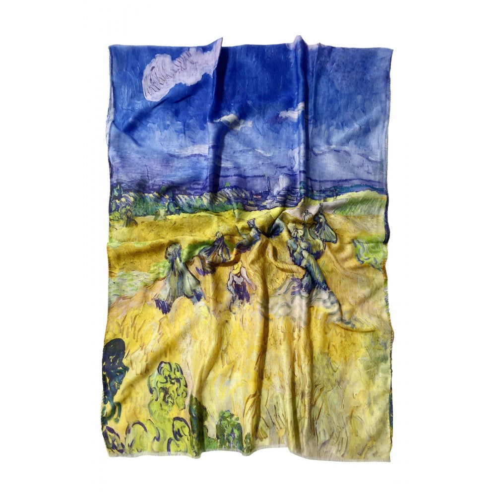 Szalik bawełniany, 70 cm x 180 cm, Van Gogh - Haystacks