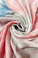 Szalik bawełniany, 85 cm x 180 cm, Duży Malowany Kwiat, Koralowy