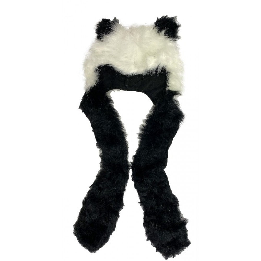 Czapka i szalik Panda design 2w1 z dodatkowymi kieszeniami, 29 cm x 20 cm