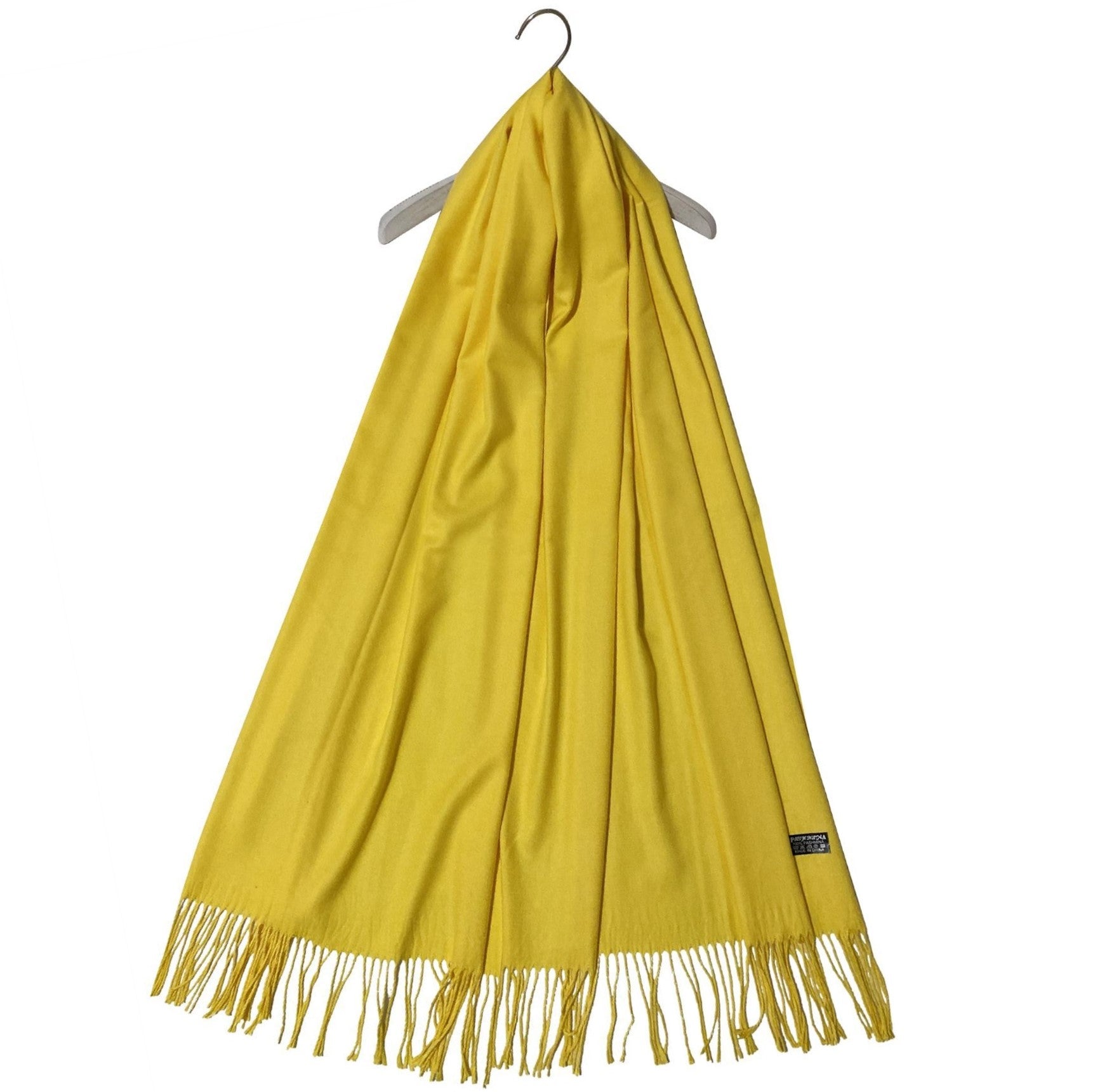 Yellow 100% Pashmina Super Soft Tassel Scarf, 70 x 170cm 1 