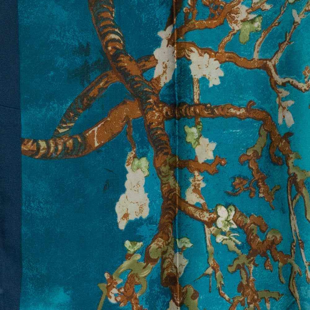 100% jedwabny szal, 90 cm x 180 cm, Van Gogh Kwitnący migdałowiec