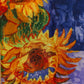 100% jedwabny szal, 90 cm x 180 cm, Van Gogh Sześć słoneczników