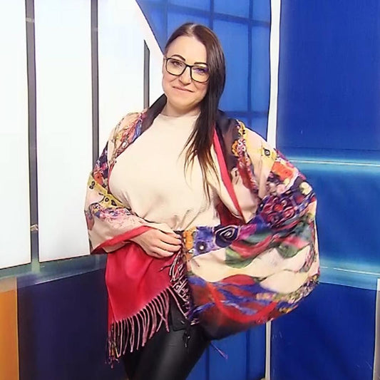 Wełniany szal, 70cm x 180cm, Klimt - Three Ages Of Women