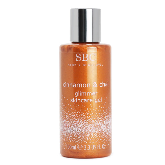 Cinnamon & Chai Glimmer Skincare Żel do twarzy i ciała z efektem rozświetlenia, 100 ml