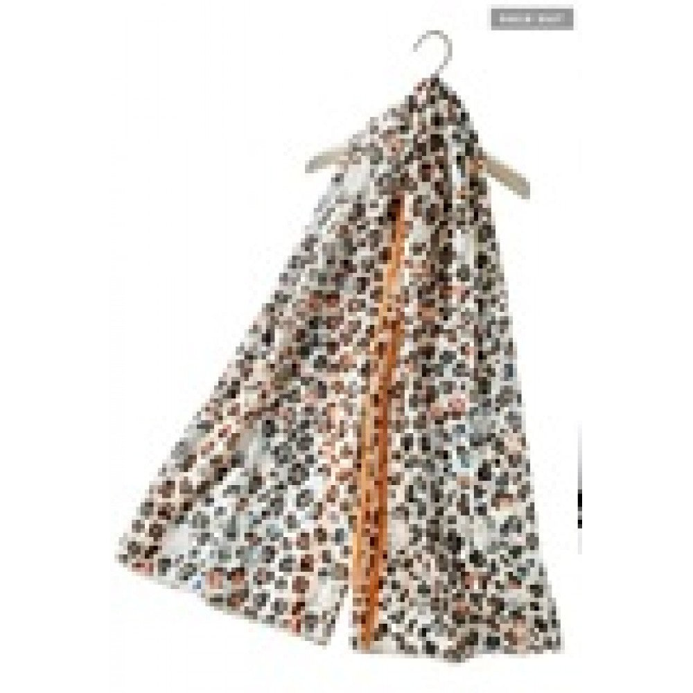 Marbled leopard print frayed scarf - orange