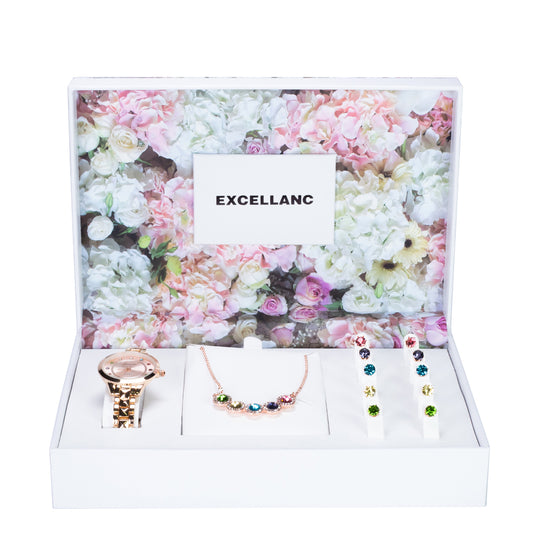 Zestaw pozłacane z kolorowym kryształem emporia®