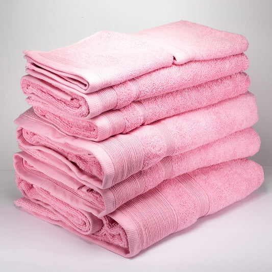 1 + 1 Prezent 3-częściowy zestaw ręczników 100% z mikrobawełny, 500 GSM, pastelowy róż