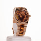Damski zegarek ze stopu metali lekkich w kolorze różowego złota z tygrysimi paskami i rzymską tarczą