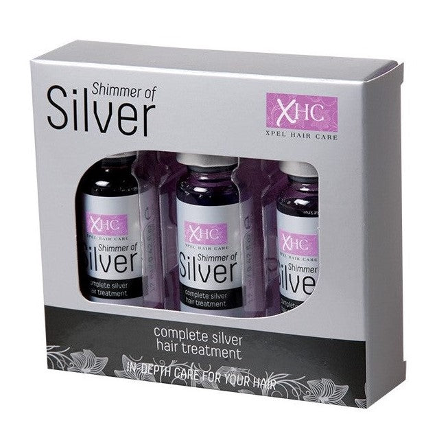 Rozjaśniające serum do włosów z keratyną ze srebrnym brokatem - 3 x 12 ml