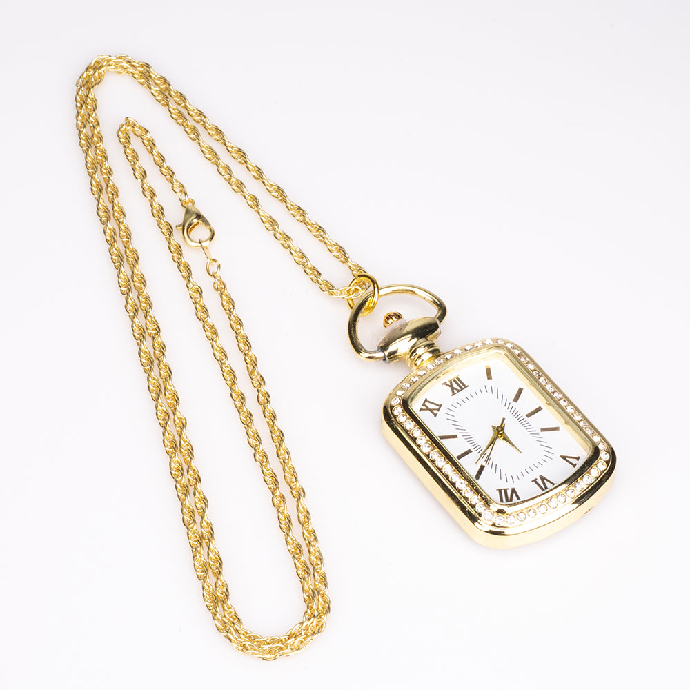 2-częściowy zestaw składający się z naszyjnika i wisiorka do zegarka z białym kryształem Emporia