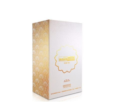 50 ml Wody Perfumowanej + 20 ml Olejku Perfumeryjnego + 40 g Bakhoor Zestaw Prezentowy Makh Mikh Orientalny Zapach dla Kobiet i Mężczyzn