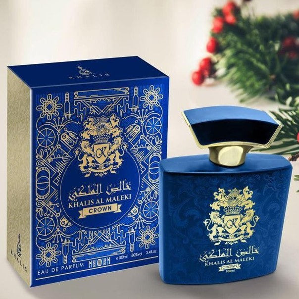 100 ml wody perfumowanej Khalis Maleki Crown Bursztynowy, kwiatowo- piżmowy zapach dla mężczyzn