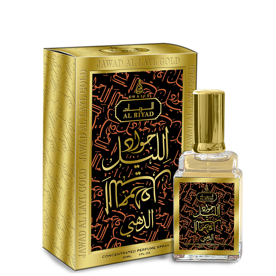 30 ml wody perfumowanej Jawad Al Layl Gold Bursztynowo- różany zapach dla kobiet
