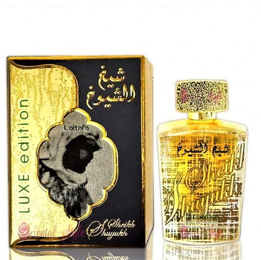 100 ml Woda perfumowana Sheikh Shuyukh Luxe Ostro- karmelowo zapach dla mężczyzn