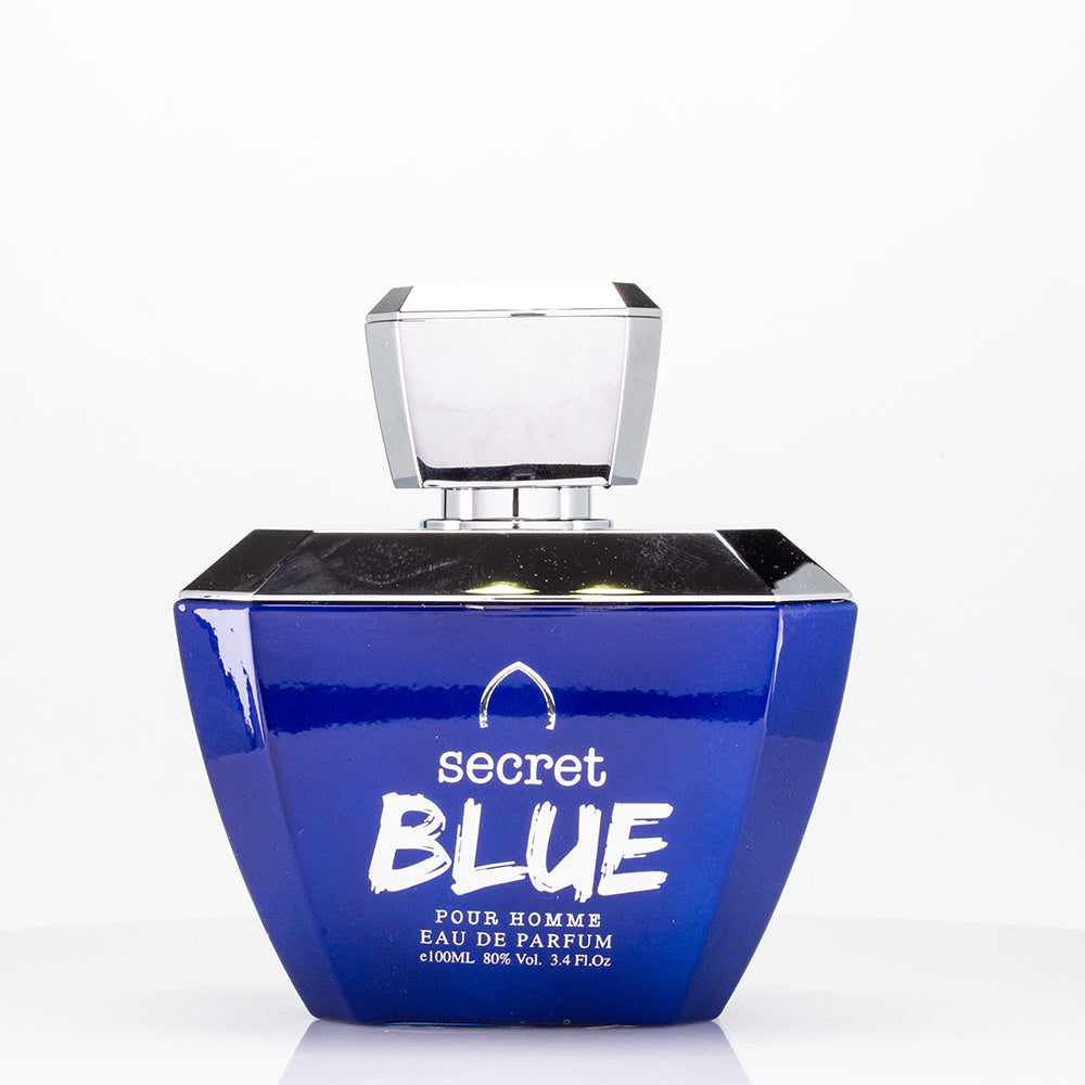 100 ml woda perfumowana SECRET BLUE pikantny owocowo-piżmowy zapach dla mężczyzn