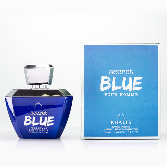 100 ml woda perfumowana SECRET BLUE pikantny owocowo-piżmowy zapach dla mężczyzn