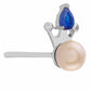 Pierścionek ze srebra próby 925 z perłami hodowlanymi i niebieskim szafirem