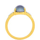 Pierścionek srebrny pozłacany z purpurowym kamieniem księżycowym i białym topazem