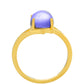 Pierścionek srebrny pozłacany z purpurowym kamieniem księżycowym