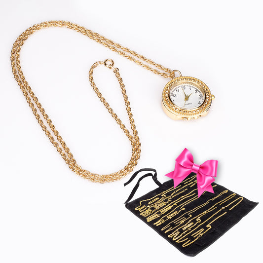 2-częściowy zestaw Naszyjnik i wisiorek do zegarka z lupą + 14-częściowy zestaw naszyjników i bransoletek w PREZENCIE