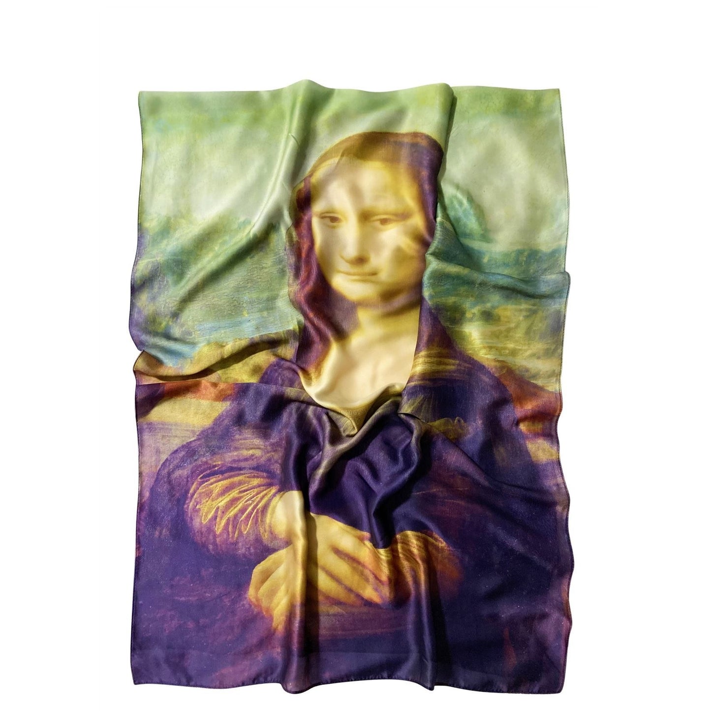 Jedwabny szal, 70 cm x 180 cm, Leonardo Da Vinci - Mona Lisa