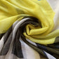 Abstrakcyjny, wzorzysty żółty czarny szal, 80 cm x 180 cm