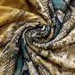 Żółty szal w wężowy wzór, 90 cm x 190 cm