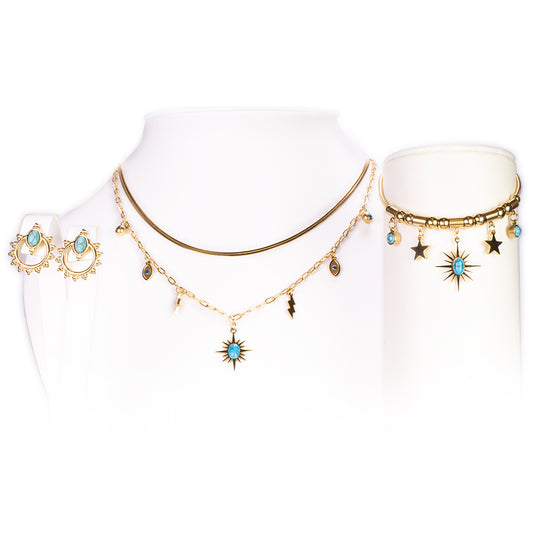 Zestaw pozłacane z perskim turkusem