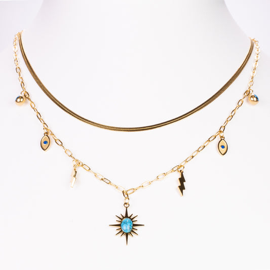 Zestaw pozłacane z perskim turkusem