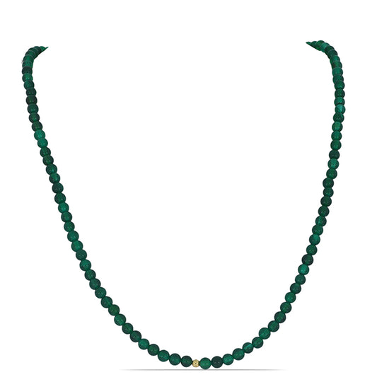 Naszyjnik srebrny pozłacany z zielonym agatem