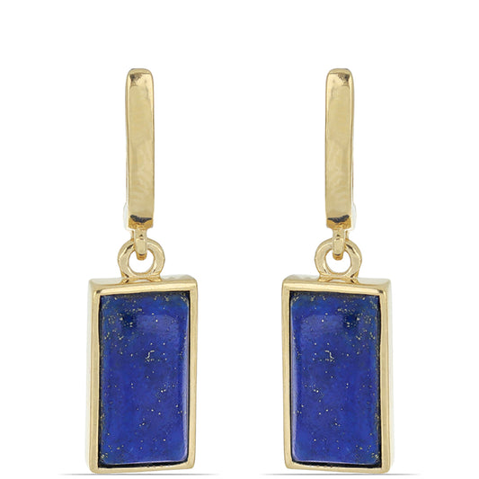 Kolczyki srebrne pozłacane z lapis lazuli