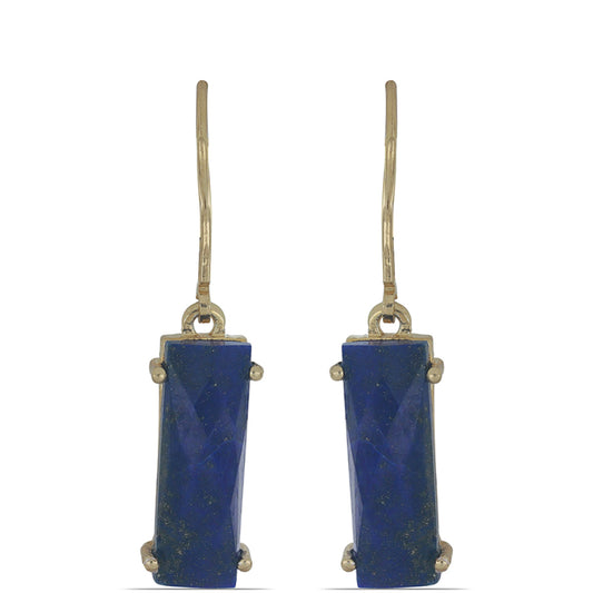 Kolczyki srebrne pozłacane z lapis lazuli