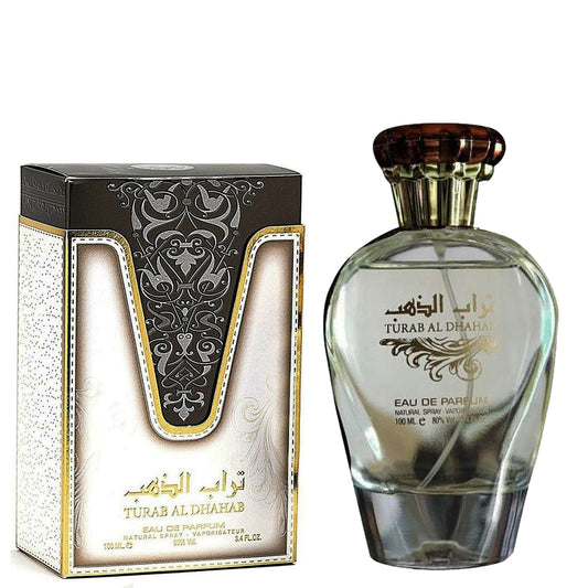 100 ml Woda Perfumowana Turab Al Dhahab Orientalny,  słodko- ostry, piżmowy zapach dla mężczyzn